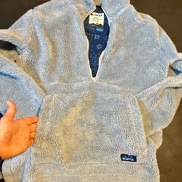 KAVU Light Blue Fleece Snowpack jacket Women M - Picture 8 of 11